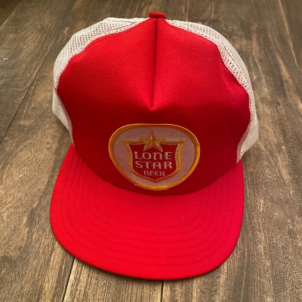 Vintage Lone Star Beer Alamo Hat Co. Trucker Cap Hat Snapback Medium Large Texas